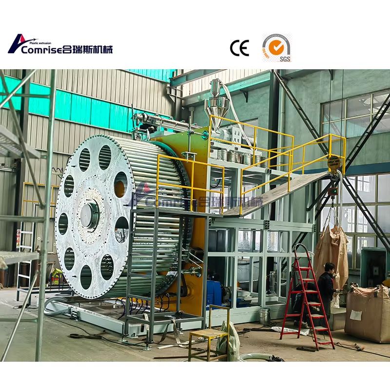 Dây chuyền sản xuất ống cuộn xoắn ốc của bức tường để giao hàng